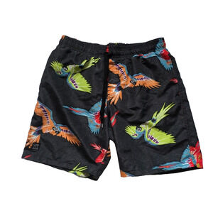 Brooklyn Cloth Tropical Men’s Outdoor Lined Swim Trunks Sz Parrots Paradise